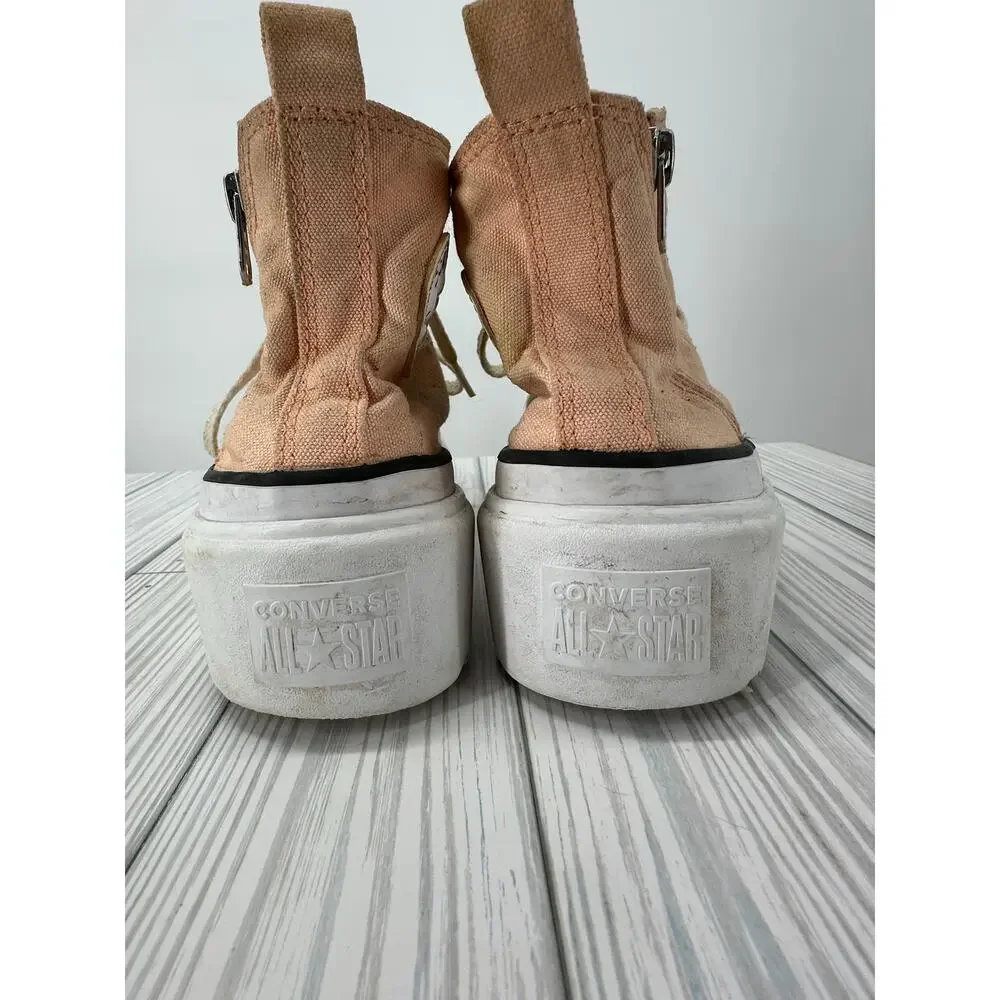 Converse‎ Chuck Lugged Lift Hi Platform Sneaker Coral Canvas Kids Size 4 A03968C